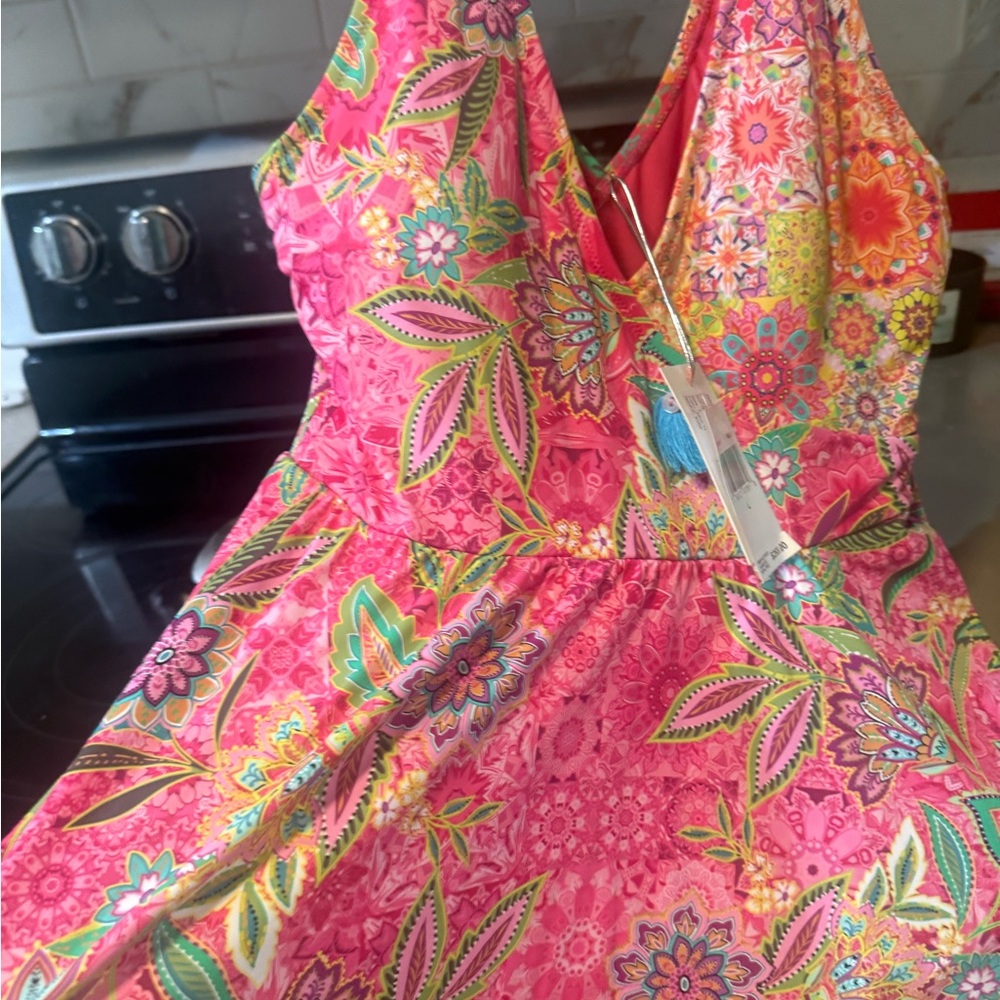 Johnny Was Vibrant Floral bathingsuit - Picture 4 of 8